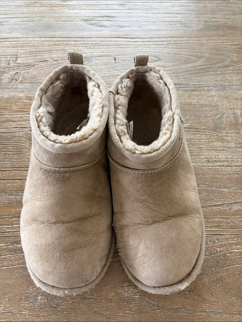 UGG Kids Slip-On Faux Shearling Boots - Taupe